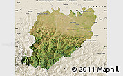 Satellite Map of Piacenza, shaded relief outside