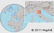 Gray Location Map of Ravenna