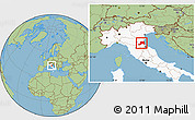 Savanna Style Location Map of Ravenna, highlighted country