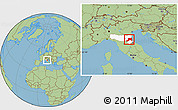 Savanna Style Location Map of Ravenna, highlighted parent region