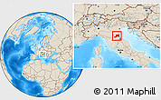 Shaded Relief Location Map of Ravenna