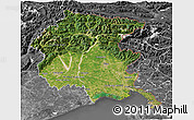 Satellite 3D Map of Friuli-Venezia Giulia, desaturated