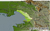 Physical 3D Map of Trieste, darken