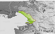 Physical 3D Map of Trieste, desaturated