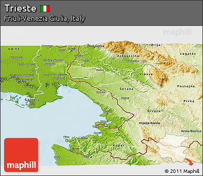 Physical 3D Map of Trieste