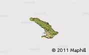 Satellite 3D Map of Trieste, cropped outside