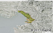 Satellite 3D Map of Trieste, lighten, semi-desaturated