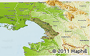 Satellite 3D Map of Trieste, physical outside