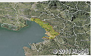 Satellite 3D Map of Trieste, semi-desaturated