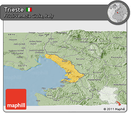 Savanna Style 3D Map of Trieste