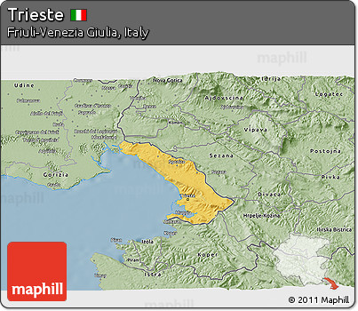 Savanna Style 3D Map of Trieste