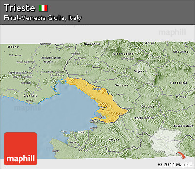Savanna Style 3D Map of Trieste