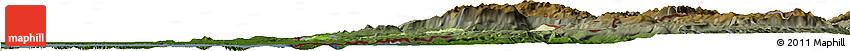 Physical Horizon Map of Trieste, darken