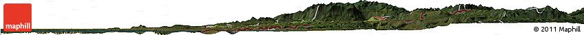Satellite Horizon Map of Trieste, darken