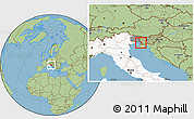 Savanna Style Location Map of Trieste, highlighted country, highlighted parent region