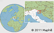 Savanna Style Location Map of Trieste, highlighted country