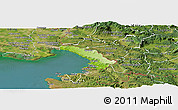 Physical Panoramic Map of Trieste, satellite outside