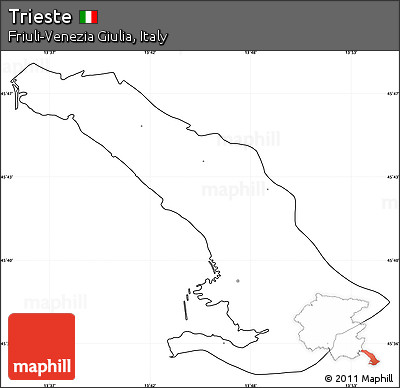Blank Simple Map of Trieste, cropped outside, no labels