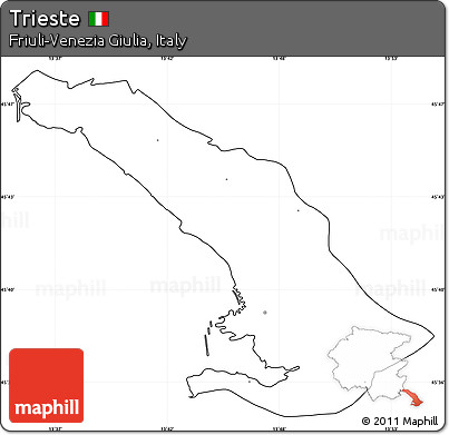 Blank Simple Map of Trieste, cropped outside, no labels