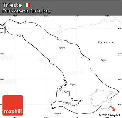 Blank Simple Map of Trieste
