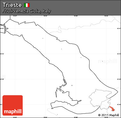 Blank Simple Map of Trieste, no labels