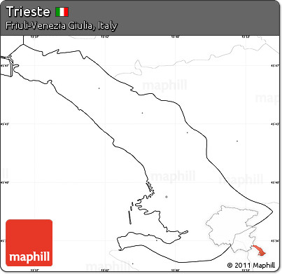 Blank Simple Map of Trieste, no labels