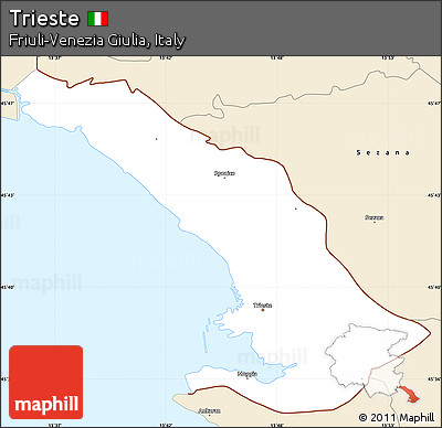 Classic Style Simple Map of Trieste