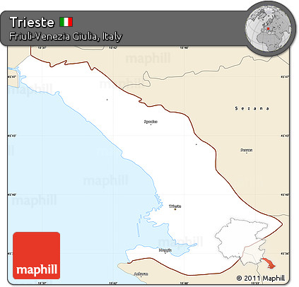 Classic Style Simple Map of Trieste