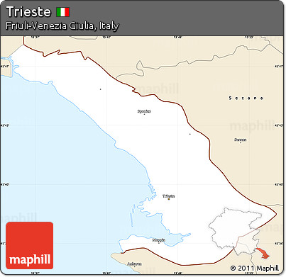 Classic Style Simple Map of Trieste