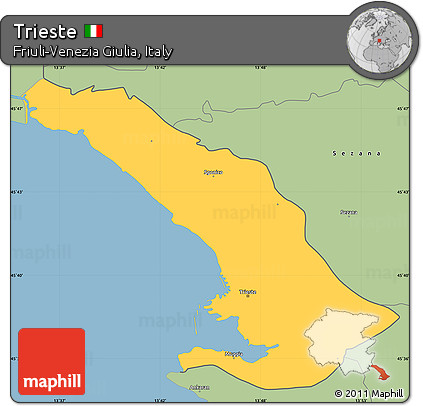 Savanna Style Simple Map of Trieste