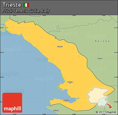 Savanna Style Simple Map of Trieste