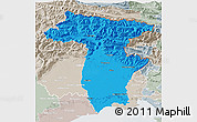 Political 3D Map of Udine, lighten, semi-desaturated