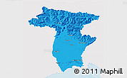 Political 3D Map of Udine, single color outside