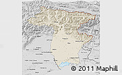 Shaded Relief 3D Map of Udine, desaturated