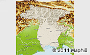 Shaded Relief 3D Map of Udine, physical outside