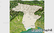 Shaded Relief 3D Map of Udine, satellite outside