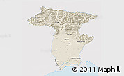 Shaded Relief 3D Map of Udine, single color outside
