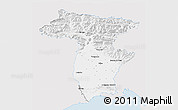 Silver Style 3D Map of Udine, single color outside