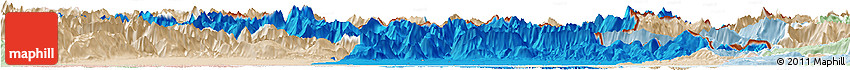 Political Horizon Map of Udine, lighten