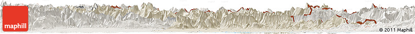 Shaded Relief Horizon Map of Udine, lighten