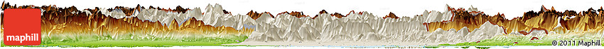 Shaded Relief Horizon Map of Udine, physical outside