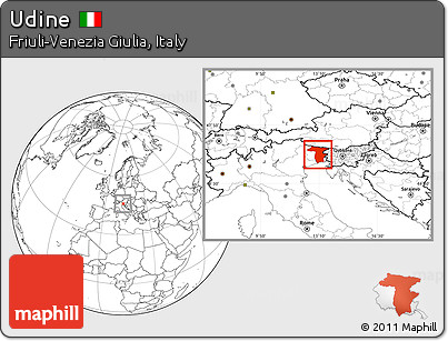 Blank Location Map of Udine