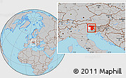 Gray Location Map of Udine, highlighted parent region