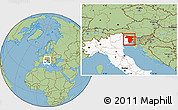 Savanna Style Location Map of Udine, highlighted country