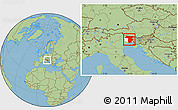 Savanna Style Location Map of Udine, highlighted parent region
