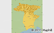 Savanna Style Map of Udine, single color outside