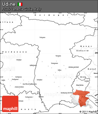 Blank Simple Map of Udine