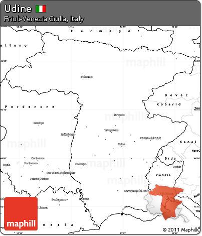 Blank Simple Map of Udine
