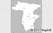 Gray Simple Map of Udine, cropped outside