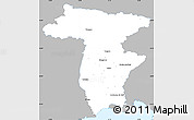 Gray Simple Map of Udine, single color outside